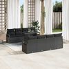 vidaXL Gartensofa-set mit Speicher 9 pcs Schwarz Poly-Rattan