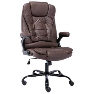 vidaXL B&uuml;rostuhl Dunkelbraun Wildleder-Optik