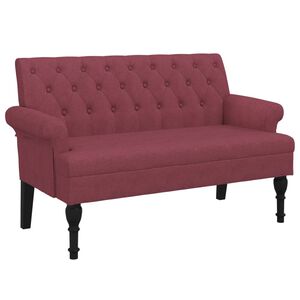 vidaXL Sitzbank mit R&uuml;ckenlehne Weinrot 120x62x75,5 cm Stoff