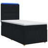 vidaXL Boxspringbett mit Matratze Schwarz 80 x 200 cm Stoff