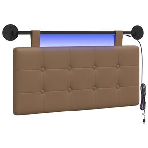 vidaXL H&auml;ngendes Kopfteil Mit LED Licht Cappuccino Kunstleder