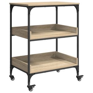 vidaXL K&uuml;chentrolley Sonoma-Eiche 60 x 41 x 80,5 cm Holzwerkstoff