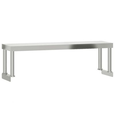 vidaXL Küchen-Arbeitstisch mit Aufsatzboard 110x30x120 cm Edelstahl