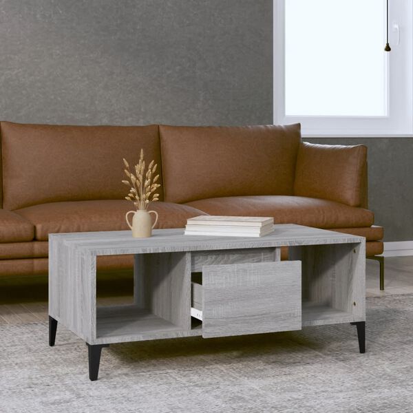 vidaXL Couchtisch Grau Sonoma 90x50x36,5 cm Holzwerkstoff