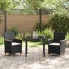 vidaXL Garten Essgruppe 3 pcs Schwarz Poly-Rattan