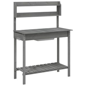 vidaXL Pflanztisch mit Waschbecken 147,5x44x139,5 cm Massivholz Tanne