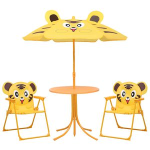 vidaXL 3-tlg. Garten-Bistro-Set f&uuml;r Kinder mit Sonnenschirm Gelb