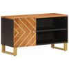 vidaXL TV-Schrank Braun und Schwarz 80x31,5x46 cm Massivholz Mango