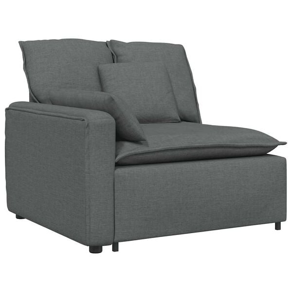 vidaXL Modulares Sofa mit Kissen Dunkelgrau