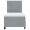 vidaXL Boxspringbett mit Matratze mit LED Hellgrau 80 x 200 cm Stoff