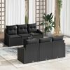 vidaXL Sofa Set mit Kissen mit Speicher 7 pcs Schwarz Poly-Rattan