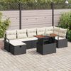 vidaXL Gartensofa-set mit Kissen 8 pcs Schwarz Poly-Rattan