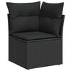 vidaXL Gartensofa-set mit Kissen 10 pcs Schwarz Poly-Rattan