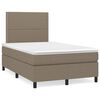 vidaXL Boxspringbett mit Matratze Taupe 120x190 cm Stoff
