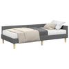 vidaXL Eckbettgestell mit Matratze 2 stk. Dunkelgrau 90 x 200 cm Stoff