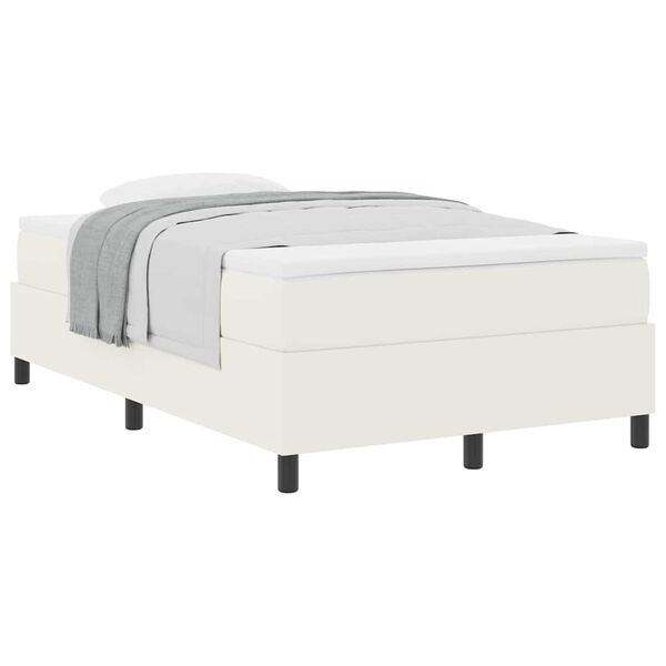 vidaXL Boxspringbett Creme und Wei&szlig; 203 x 120 x 60 cm Cordstoff