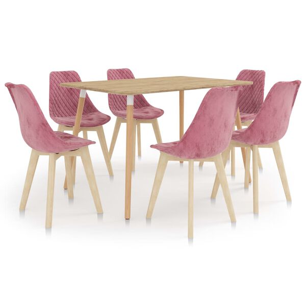 vidaXL 7-tlg. Essgruppe Rosa