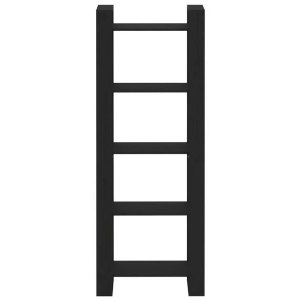 vidaXL Bücherregal/Raumteiler Schwarz 60x35x160 cm Massivholz