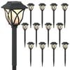 vidaXL Au&szlig;en Solarlichter mit Erdnagel 12 pcs Warmes Wei&szlig; 42 cm PP