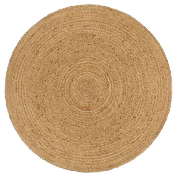 vidaXL Wendeteppich Geflochten Marineblau und Natur 150 cm Jute Rund