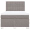 vidaXL Boxspringbett mit Matratze Taupe 140x190 cm Stoff