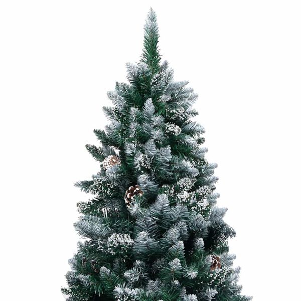 vidaXL K&uuml;nstlicher Weihnachtsbaum mit Beleuchtung Kugeln Zapfen 180 cm