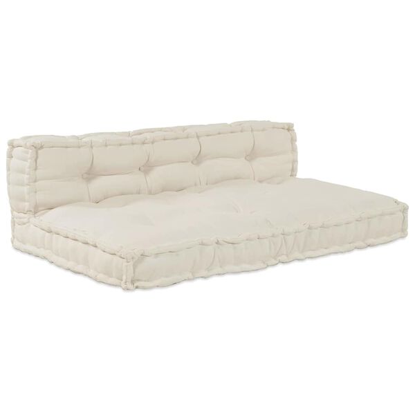 vidaXL Pallet Sofa Kissen 2 pcs Creme 120 x 80 x 38 cm Stoff