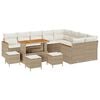 vidaXL Gartensofa-set 13 Stk. Beige Poly-Rattan