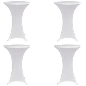 vidaXL Stehtischhussen 4 Stk. &Oslash; 60 cm Wei&szlig; Stretch