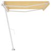 vidaXL Standmarkise Einziehbar Handbetrieben 400x300 cm Gelb/Weiß