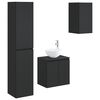 vidaXL Badezimmerm&ouml;bel-Set 3 stk. Schwarz 33 x 34,5 x 160 cm