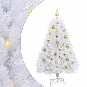 vidaXL K&uuml;nstlicher klappbarer Weihnachtsbaum Wei&szlig; 120 cm PVC und Stahl