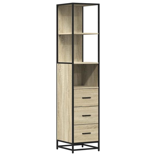 vidaXL Badschrank Sonoma-Eiche 35x37,5x166 cm Holzwerkstoff