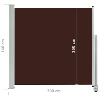 vidaXL Ausziehbare Seitenmarkise 160x300 cm Braun