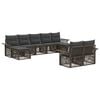 vidaXL Gartensofa-set 9 stk. 9-Sitzer Grau Poly-Rattan