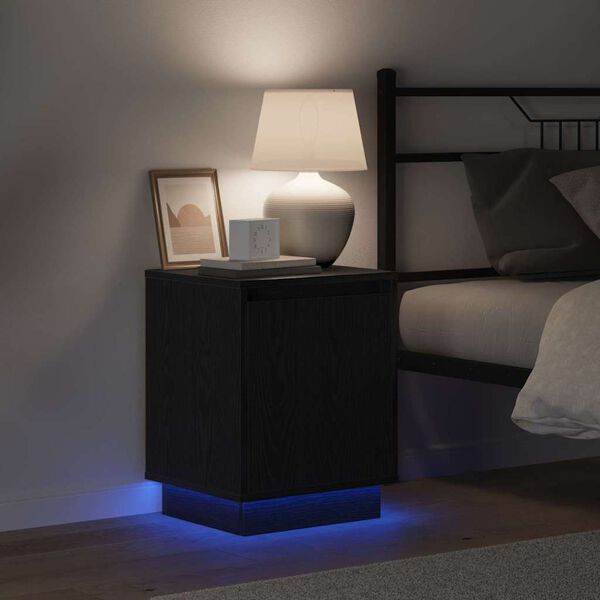 vidaXL Nachttisch Schwarz Eichen-Optik 39 x 34,5 x 50 cm Holzwerkstoff