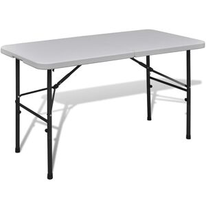 vidaXL Gartentisch Klappbar 122 cm HDPE Wei&szlig;