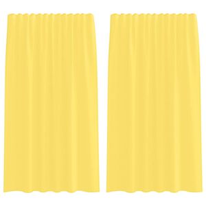 vidaXL Voile Vorh&auml;nge mit Stangentaschen 2 Stk. Gelb