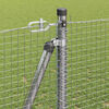 vidaXL Zaun mit Pfosten Silber 1,2 x 50 m Stahl
