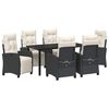 vidaXL Garten Essgruppe 7 Stk. Schwarz Poly-Rattan