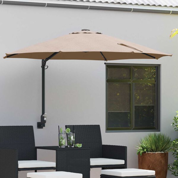 vidaXL Garten-Sonnenschirm Taupe 248 x 248 x 148 cm