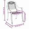 vidaXL Gartenstuhl 2 pcs Schwarz 55 x 56,5 x 91cm Aluminium