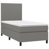 vidaXL Boxspringbett mit Matratze & LED Dunkelgrau 90x200 cm Stoff