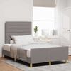 vidaXL Bettgestell mit Kopfteil Taupe 120 x 190 cm Stoff