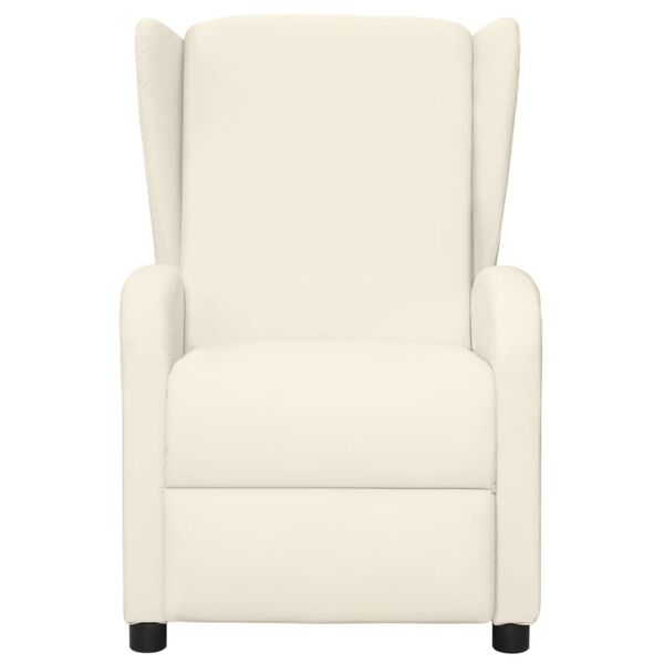 vidaXL Ohrensessel mit Massagefunktion Elektrisch Creme Kunstleder