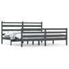 vidaXL Massivholzbett Kiefer 200x200 cm Grau