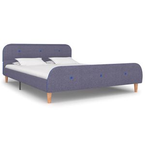 vidaXL Bettgestell ohne Matratze Hellgrau Stoff 135x190 cm