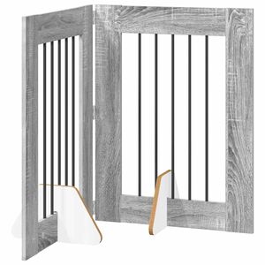 vidaXL Klappbares Hundetor mit St&auml;ndern 2 stk. Sonoma-Grau 120,5 cm