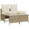 vidaXL 5-tlg. Garten-Sofagarnitur mit Kissen Beige Poly Rattan