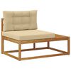 vidaXL Outdoor-Sofagarnitur mit Kissen 2 St&uuml;ck Natur und Beige